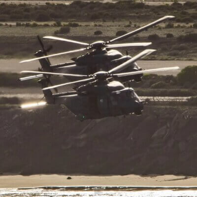 Two Spanish military NH90s low over the coast. From Instagram user @halcon05photo
