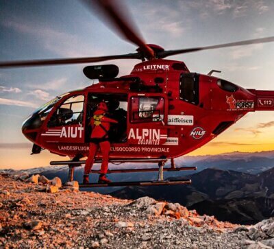 An Italian Airbus Helicopters H135 drops off a rescue crew. Tagged on Instagram by costadenisphotography