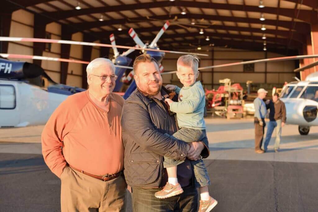 Three generations of Brainerds: Chuck (left), son Bart (middle) and Chuck's grandson.