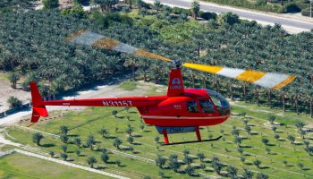 The flight covered 24 miles, taking the e-R44 from Jacqueline Cochran Airport to Palm Springs International Airport. Dan Megna Photo