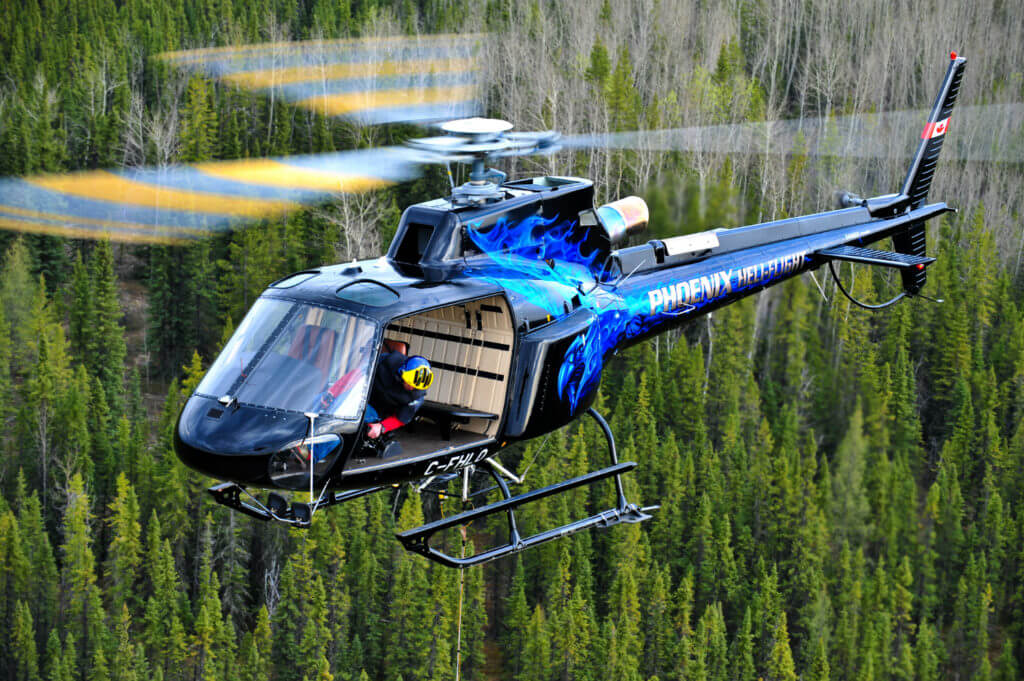 Helicopter in flight