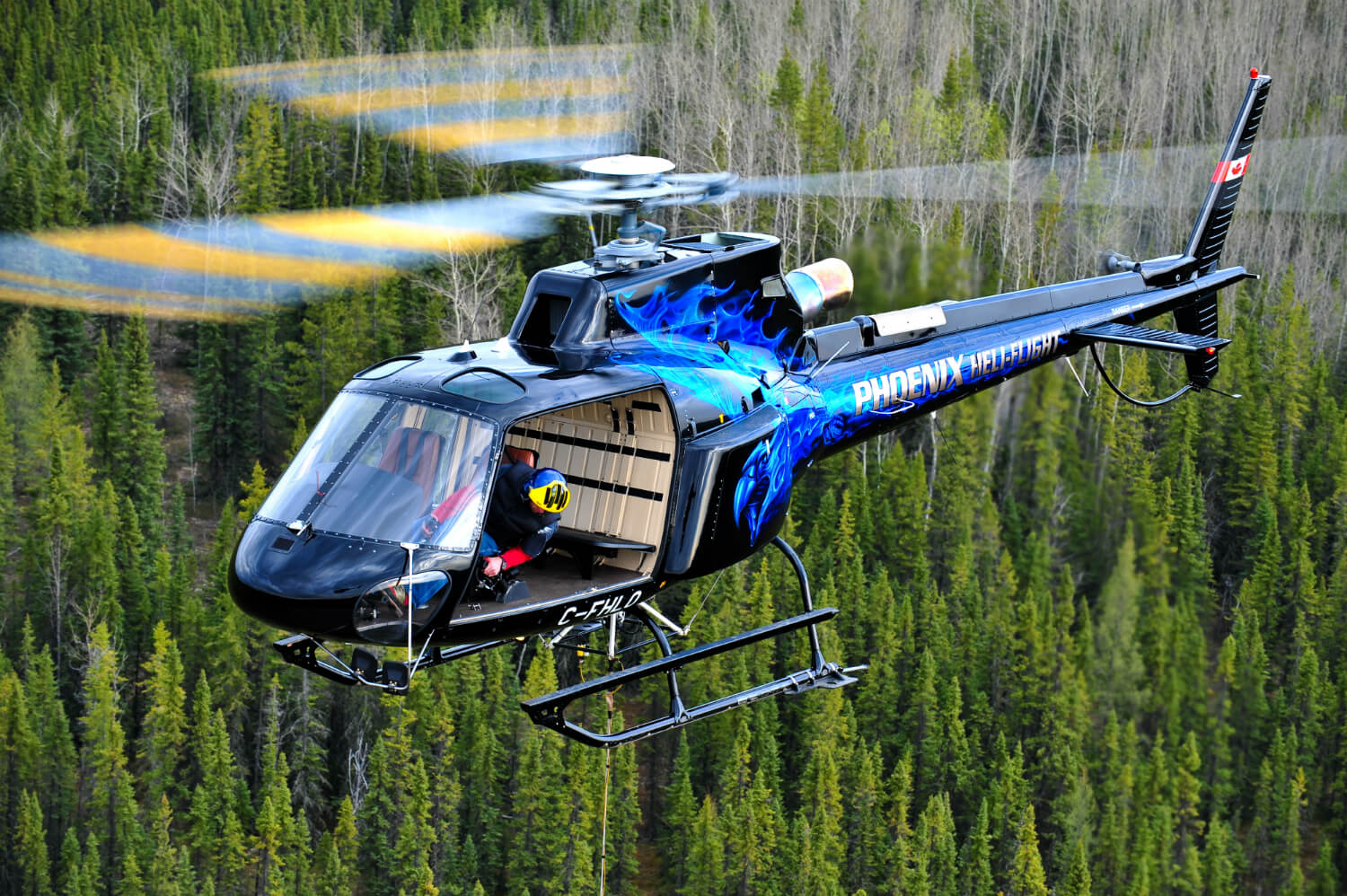 Helicopter in flight