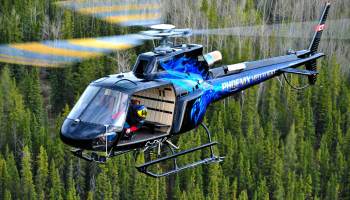 Helicopter in flight