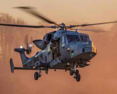 A Leonardo Helicopters AW159 Wildcat in a low winter sun. Tagged on Instagram by aviationmatt
